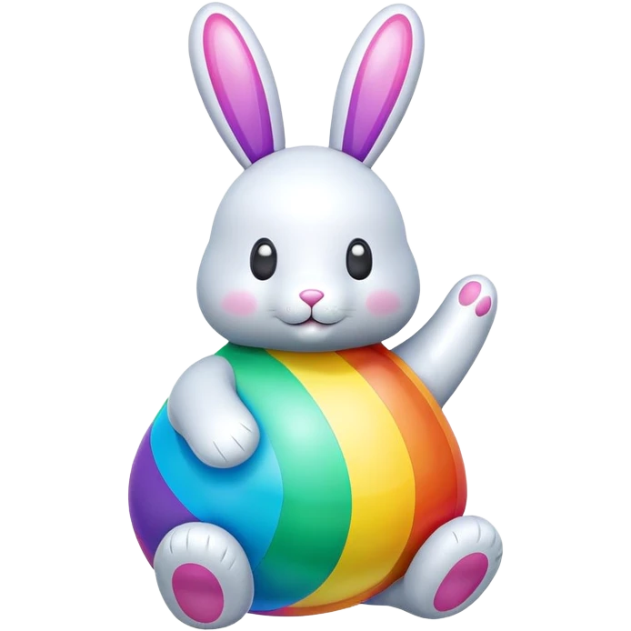 easter rainbow inflatable bouncy bunny emoji