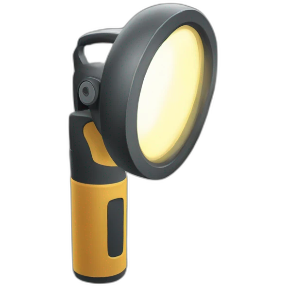a flashlight shining light emoji