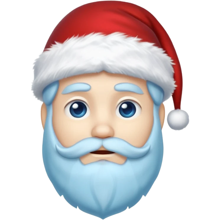 Fantasy human emoji portrait, Santa Claus hat with icy frost, simple winter mantle with icy blue fur trim and crimson inner fabric, northern winter aesthetic, calm heroic expression, clean flat emoji design, male/female variant
 emoji