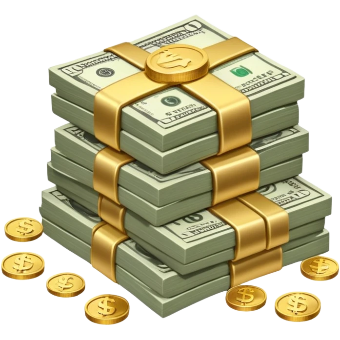 pile of money cash and coins emoji