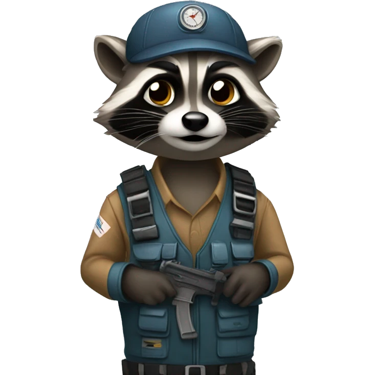 The raccoon operator asks you to wait on the line emoji
