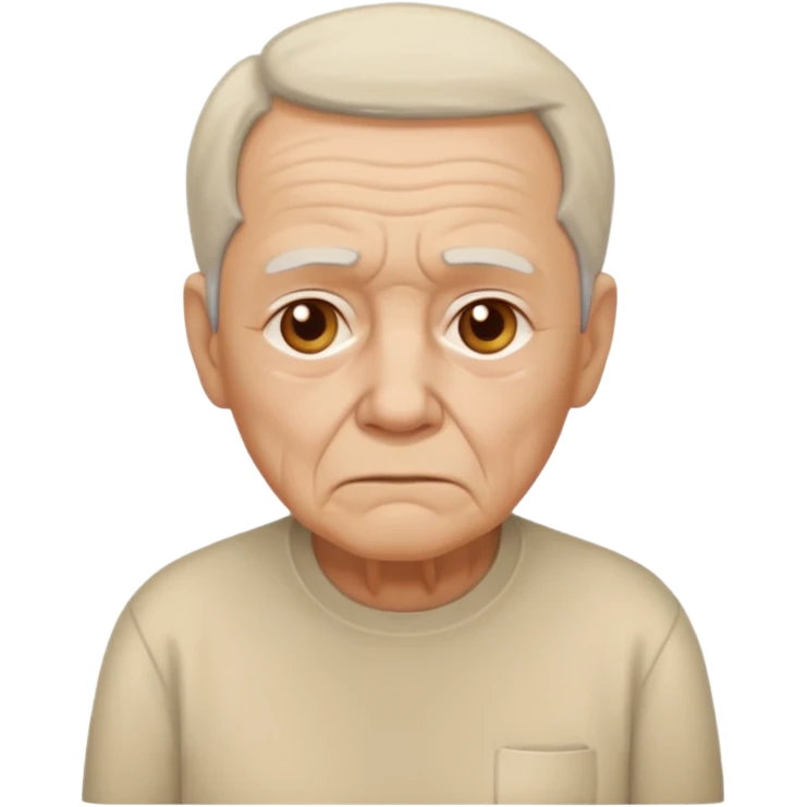elderly sad with beige shirt emoji