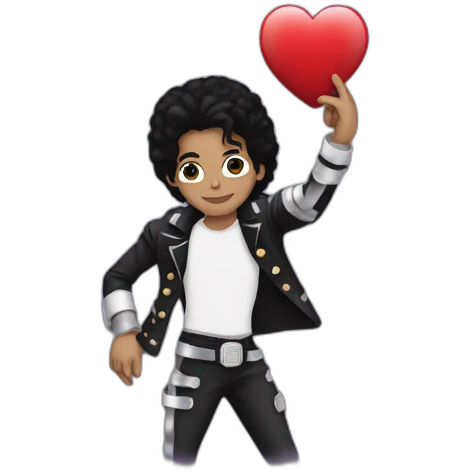michael jackson holding a heart emoji