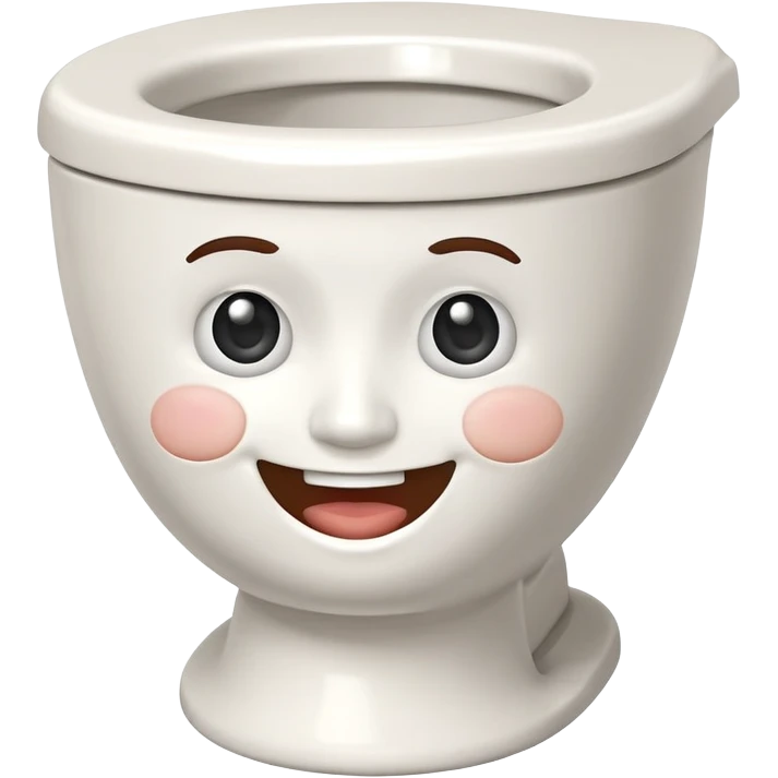 Cartoon toilet with human face emerging from bowl emoji