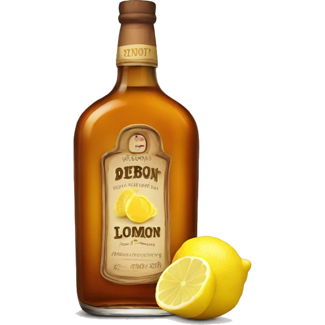 Bourbon, ginger, lemon bottle or label  emoji