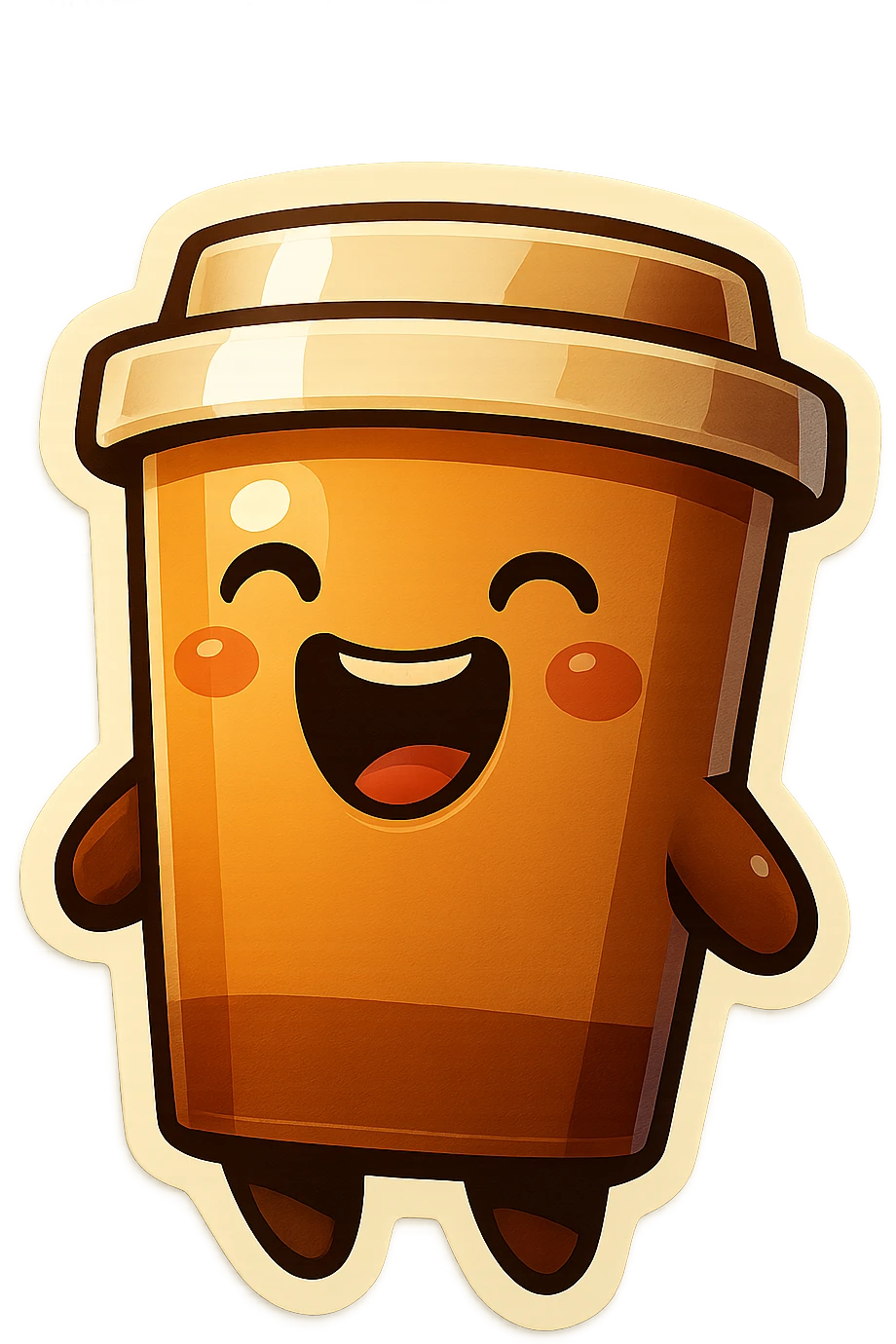 Tall coffee cup, laughing hard emoji