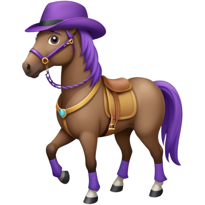 horse with purple hat emoji