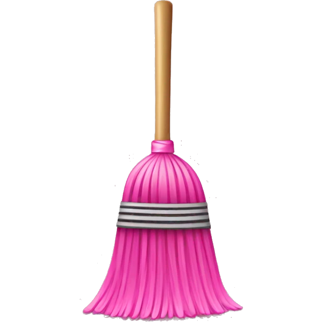 pink broom  emoji