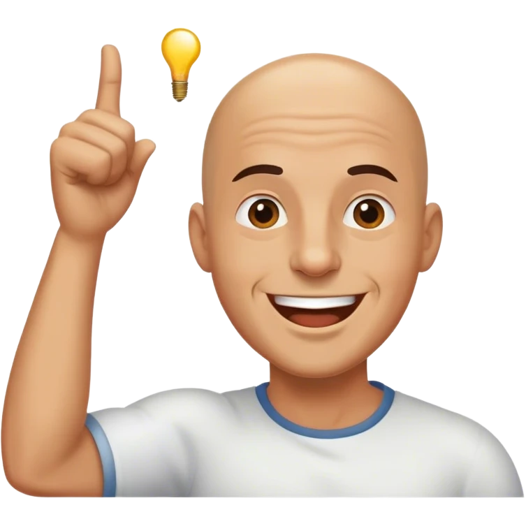 Bald man celebrating emoji