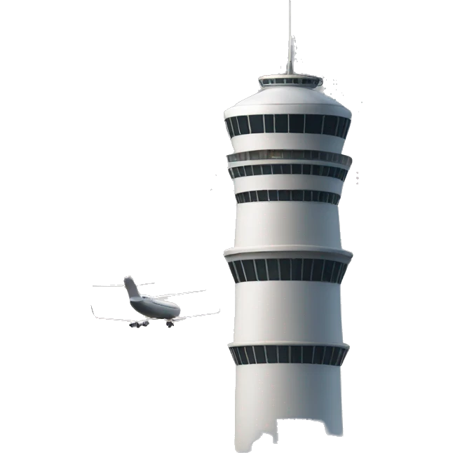 1 airplane 2 tower emoji