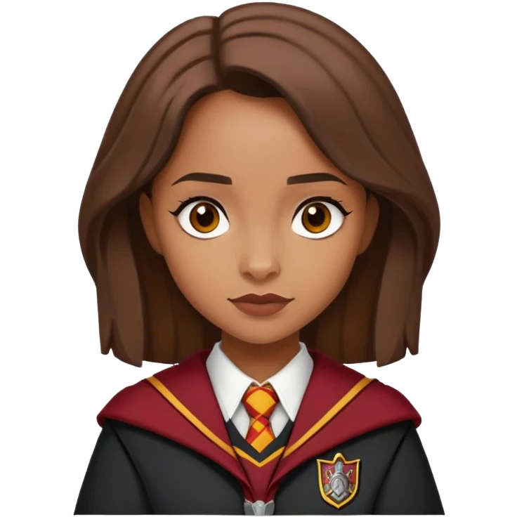 Angelina Johnson in harry potter, wear hogwarts gryfindor uniform emoji