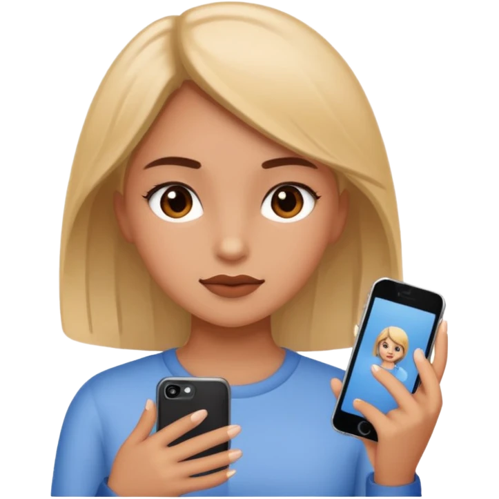 Girl using edit app emoji