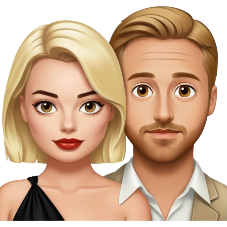 margo robbie and rayan gosling emoji
