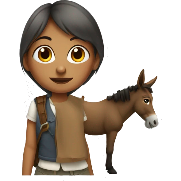 Girl over donkey  emoji