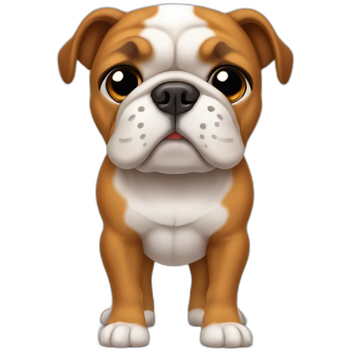 cara de perro bulldog color canela front view emoji