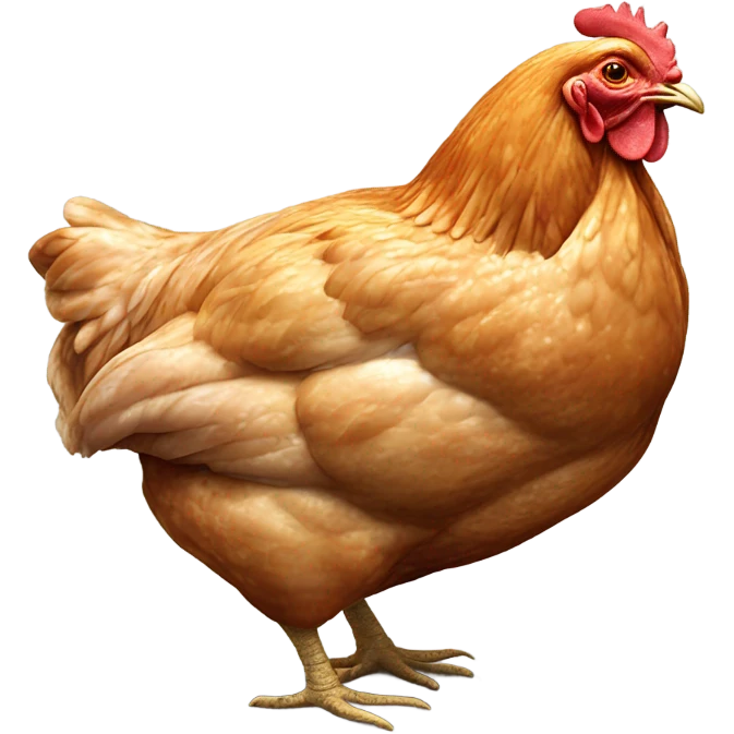 Chicken with a fatty emoji