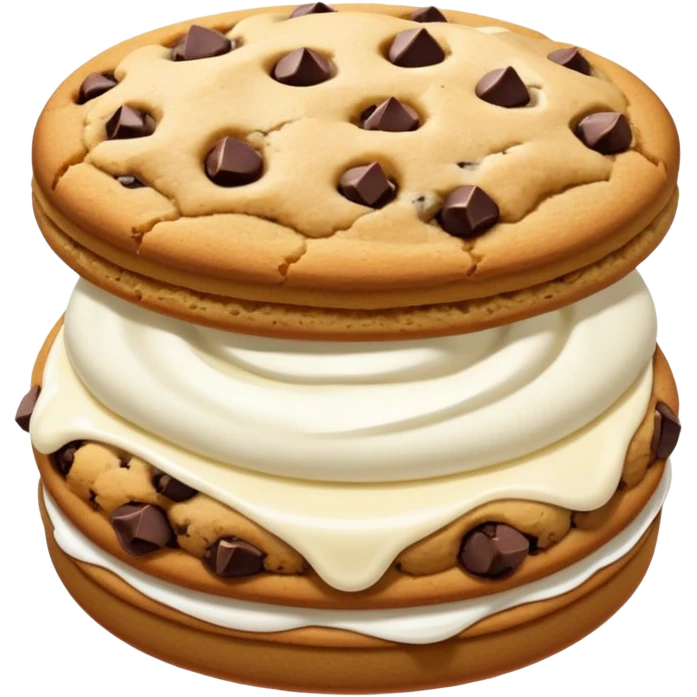 Chocolate chip cookie sandwich with vanilla ice cream emoji