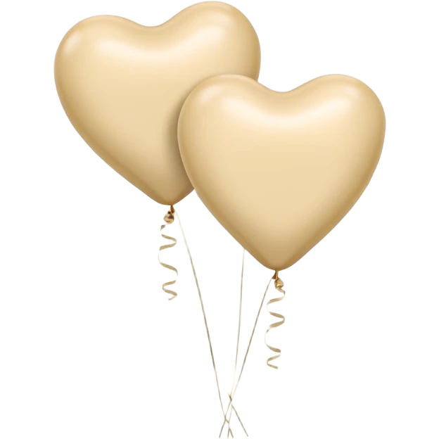 Balloons of cream colour in the shape of hearts emoji