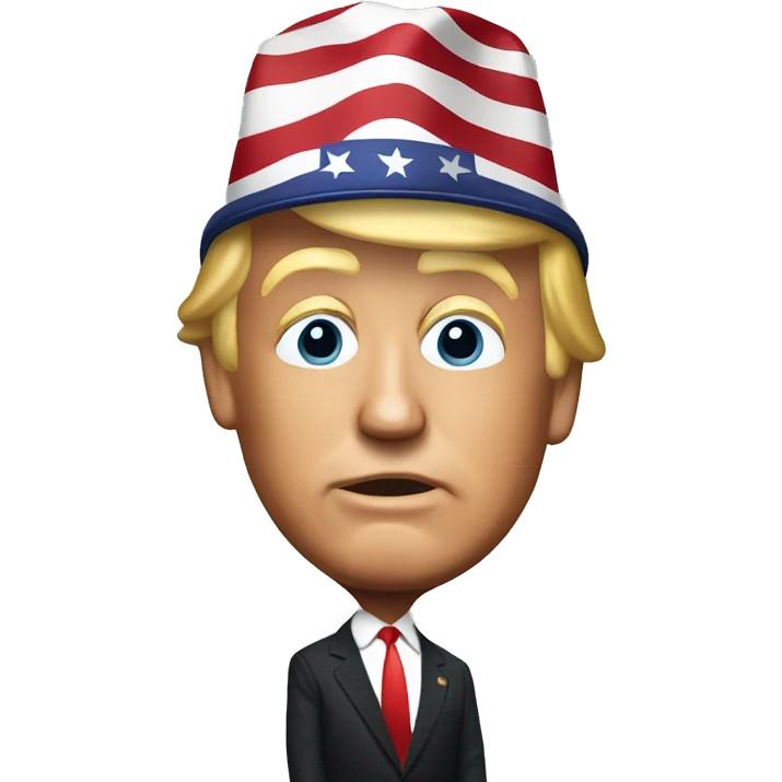 donald trump wearing a kamala harris hat  emoji