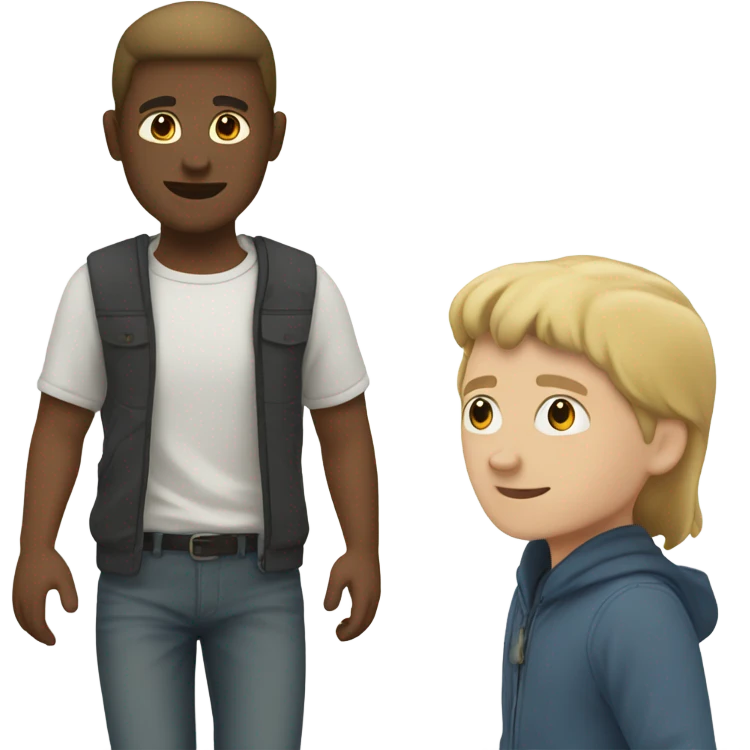 white skin man walking with his friend side by side emoji