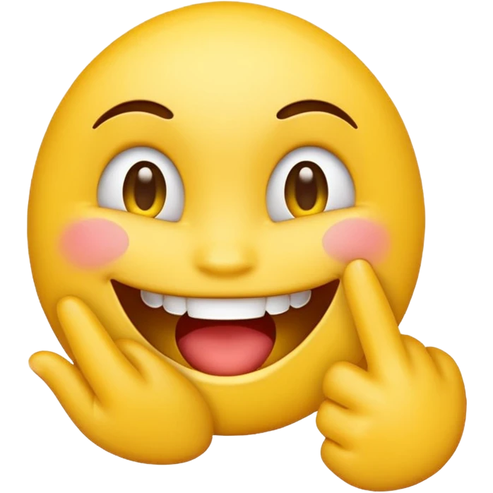 Yellow emoji flirting biting finger emoji