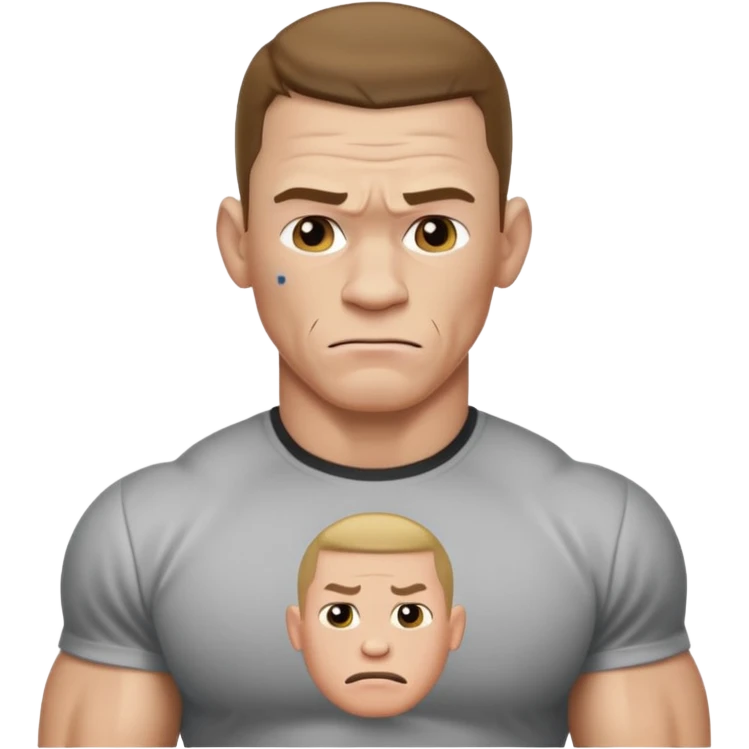 John cena emoji wearing t-shirt u can't c me emoji
