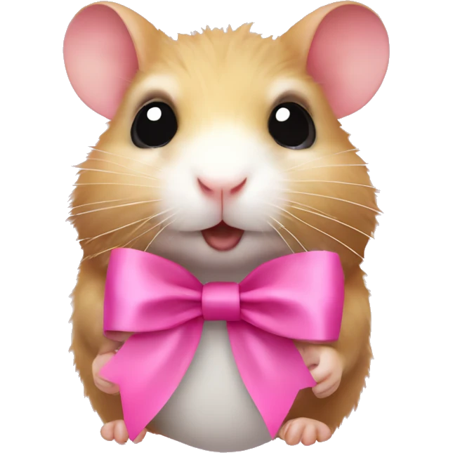 hamster with extension lashes and pink ribbon emoji