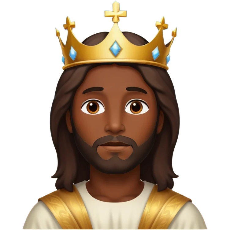 Dark skin christ Jesus with crown in the sky emoji