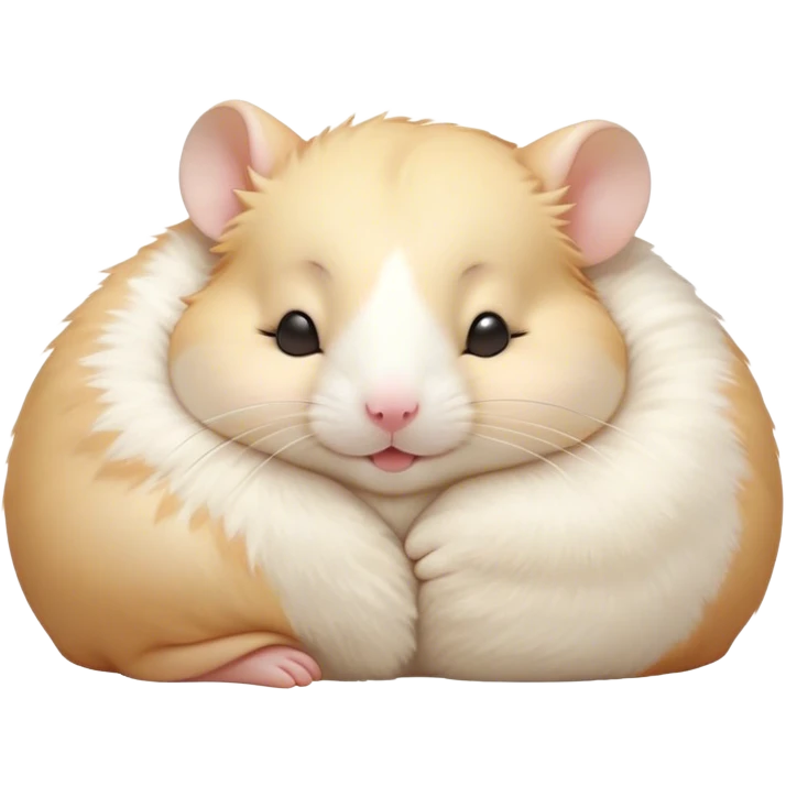 Meme-Worthy Cute Sleeping Cream Hamster Portrait Emoji, Head resting peacefully with a contented smile, showcasing a delightfully compact build and a luxuriously soft cream fur, eyes shut in a serene nap, Simplified yet hilariously adorable features, highly detailed, glowing with a soft, drowsy light, high shine, relaxed and utterly lovable, stylized with an air of playful laziness, bright and heartwarming, soft glowing outline, capturing the essence of a comically sleepy hamster, so meme-worthy it feels like it could instantly become the next viral sensation of adorable slumber! emoji