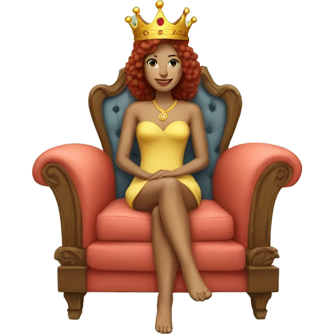 Couchqueen with crown modern emoji