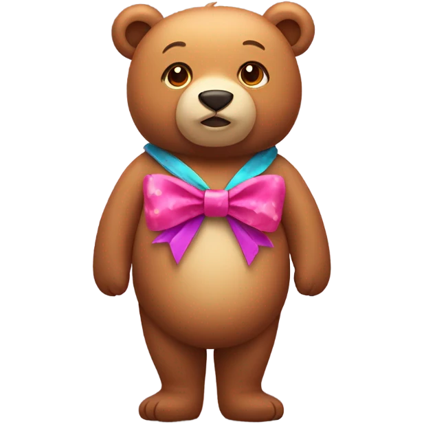 cute bear with bow emoji