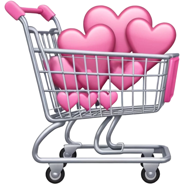 make shopping cart with very girly pink tones. emoji