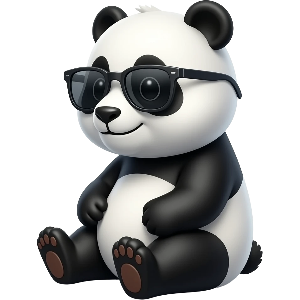 Panda sitting up sideways wearing Sunglasses emoji