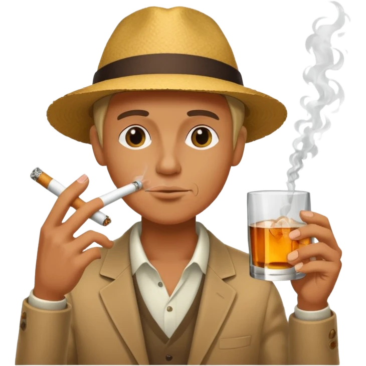 smoking with alcohol emoji