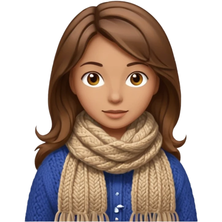  Woman with brown hair and highlights light brown eyes no glasses Knitting emoji emoji