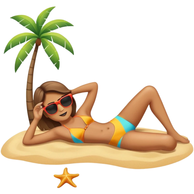 Laying on beach emoji