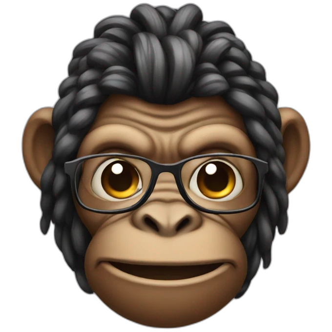 Big ape with braids and glasses  emoji