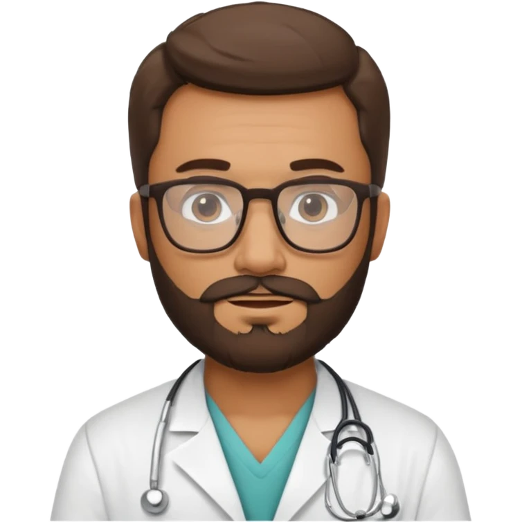 gözlüklü doktor, sakallı  emoji