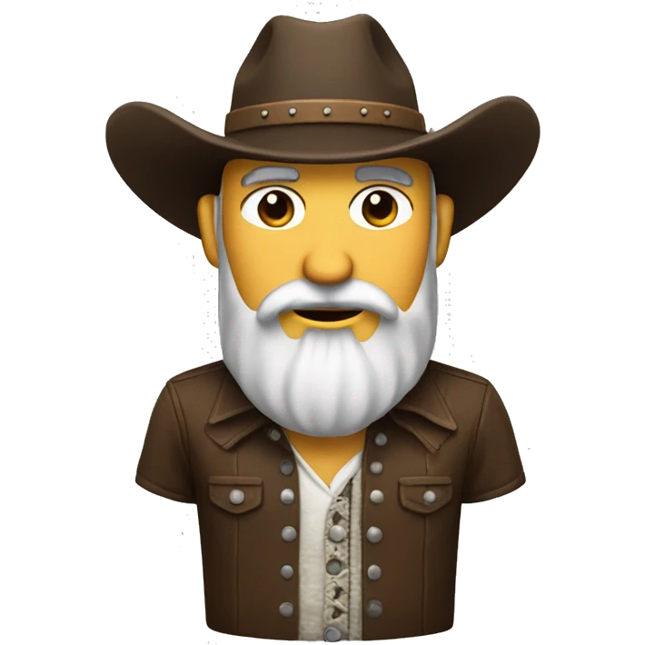 cowboy with salt and and pepper beard emoji