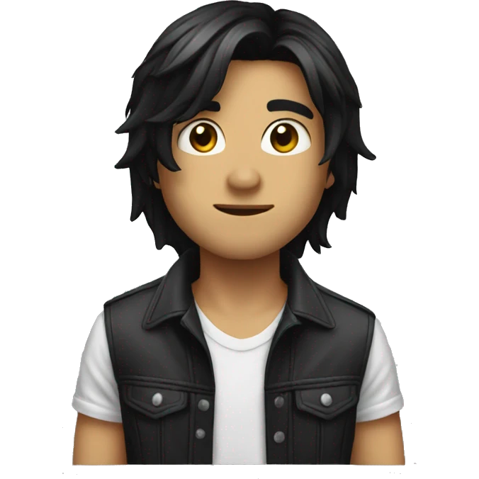 long black hair boy dj  emoji