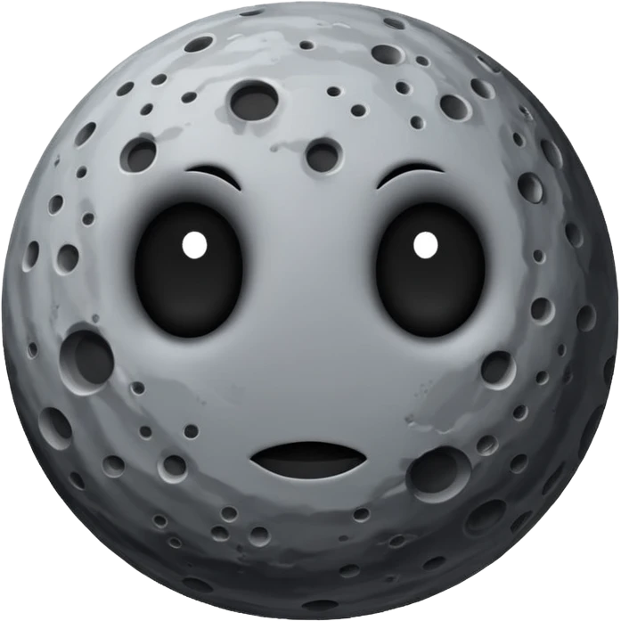 Rocky planet gray with craters no face emoji
