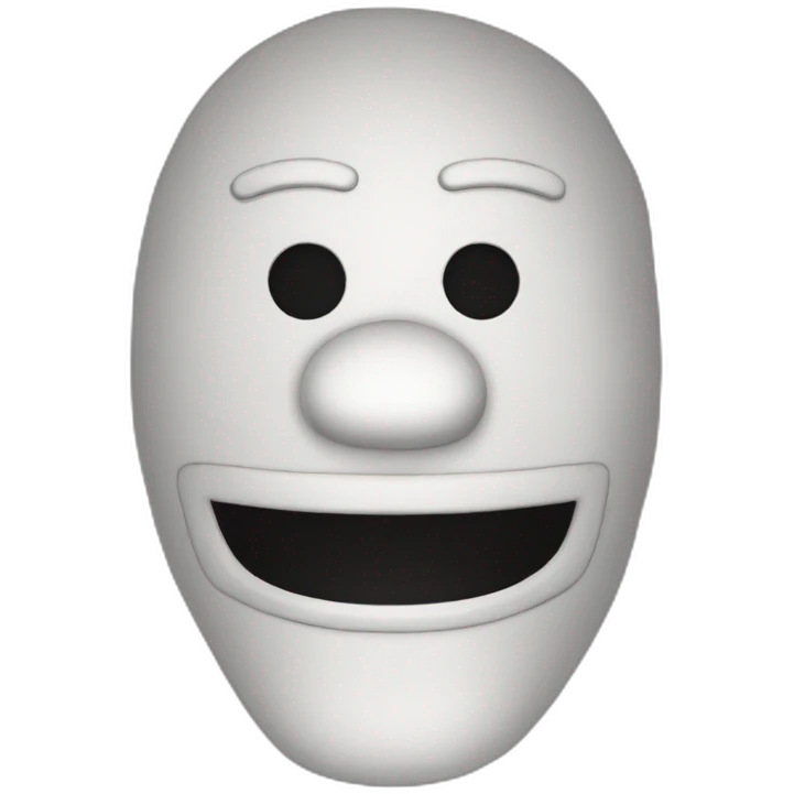 Máscara blanca del personaje puppet de fnaf emoji