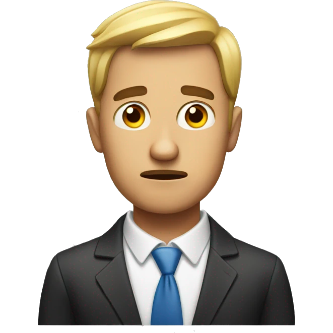 Worried business man emoji