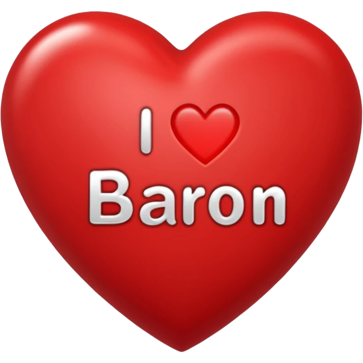 a heart thats say "I heart Baron" emoji