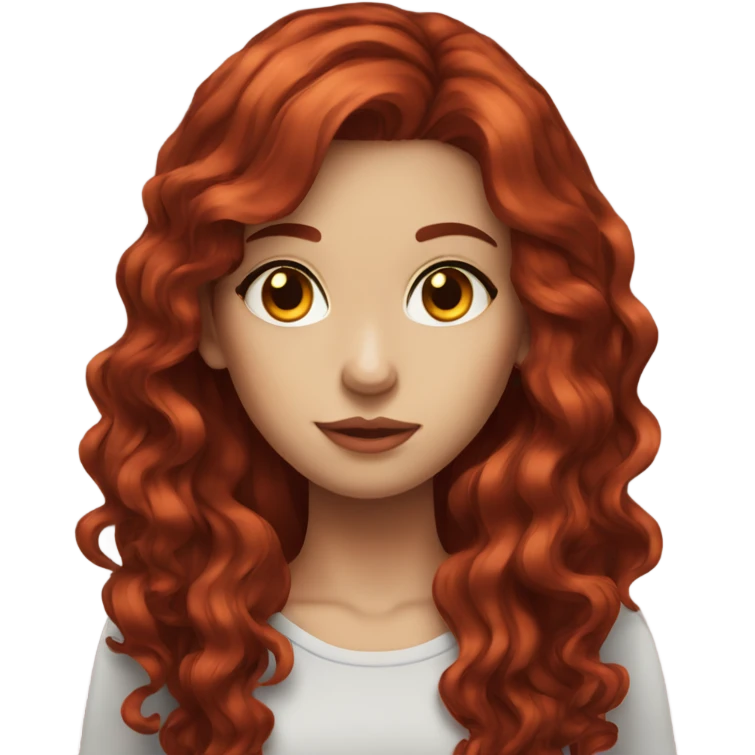 dark red hair with amber eyes girl emoji