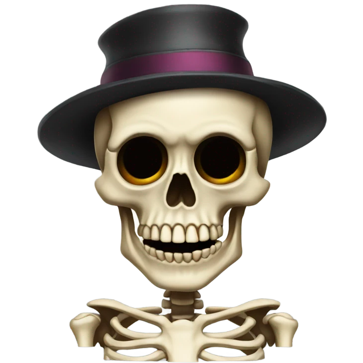 Skeleton with hat emoji