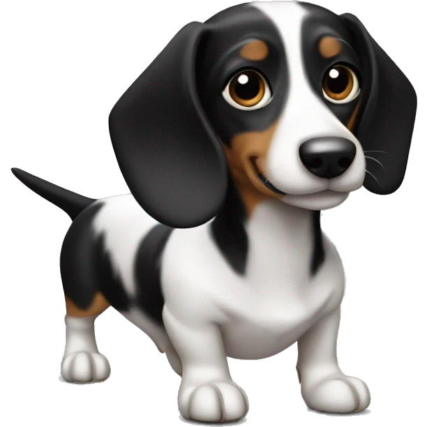 Black and white dachshund emoji