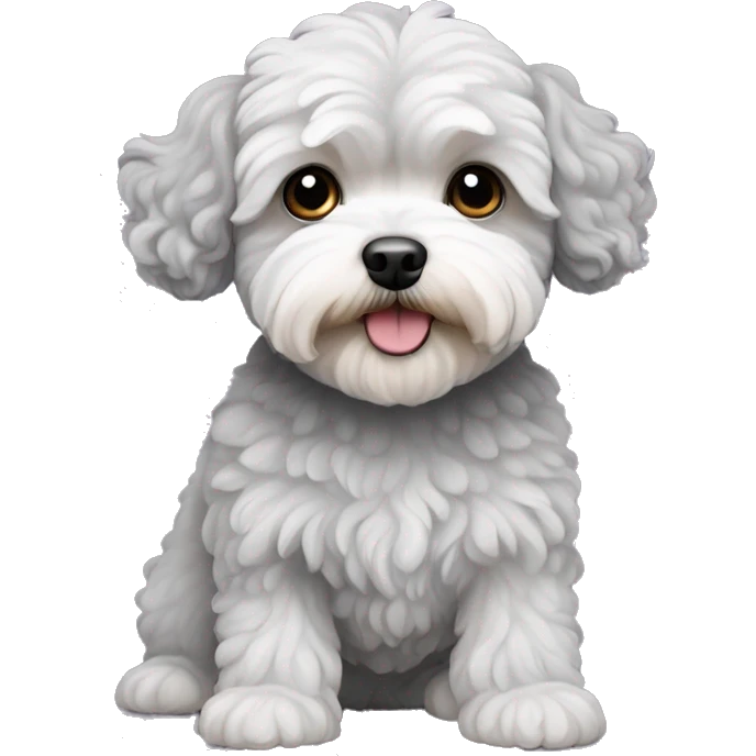 Grey maltipoo emoji