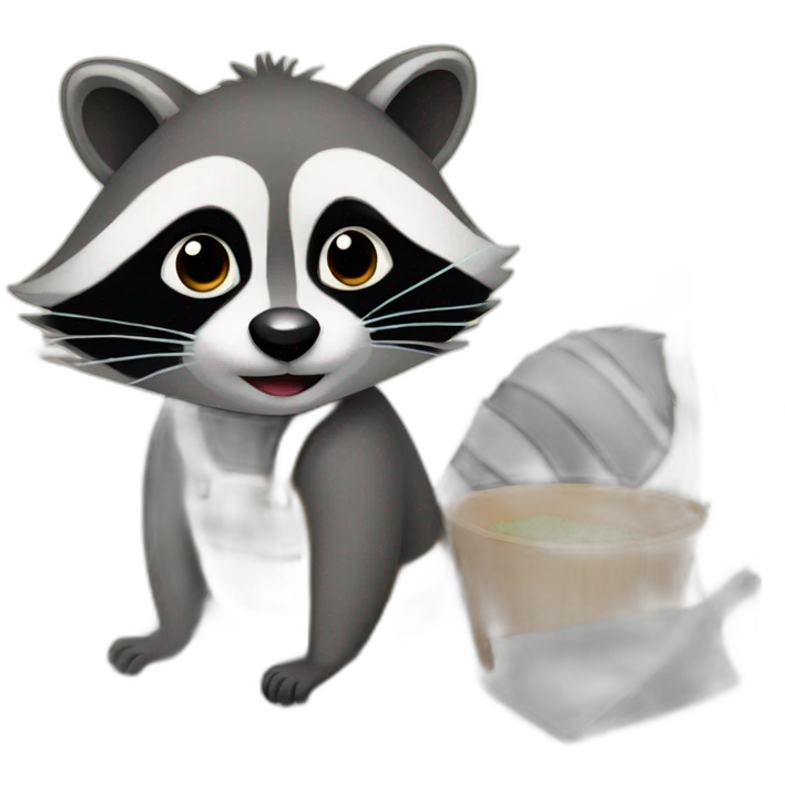 Raccoon in a house emoji