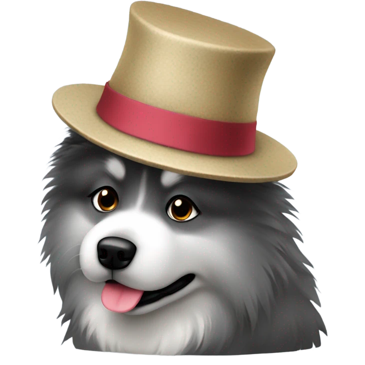 Keeshond with a hat emoji